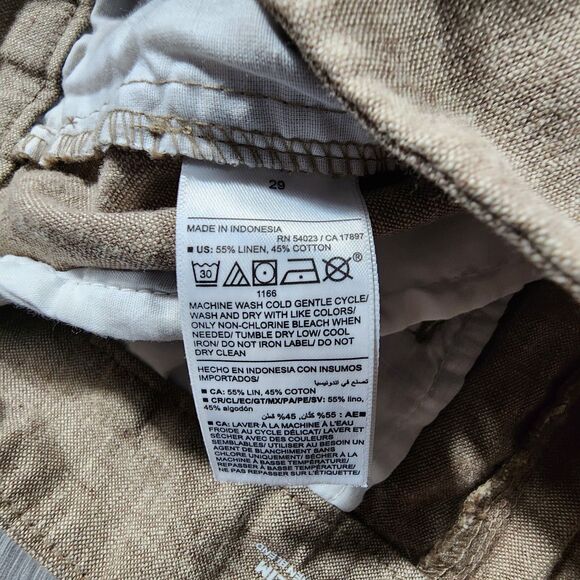 Old Navy Chambray Linen-Blend Everyday Shorts 7” Women SZ 29 Beige - Picture 7 of 7